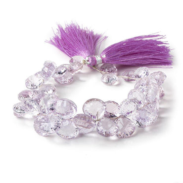 12-14mm Pink Amethyst Concave Faceted Heart Beads 8 inch 40 pieces (ONLINE ORDER ONLY)