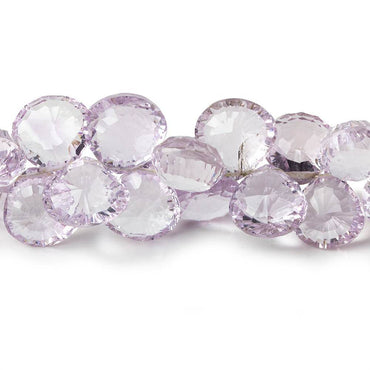 12-14mm Pink Amethyst Concave Faceted Heart Beads 8 inch 40 pieces (ONLINE ORDER ONLY)