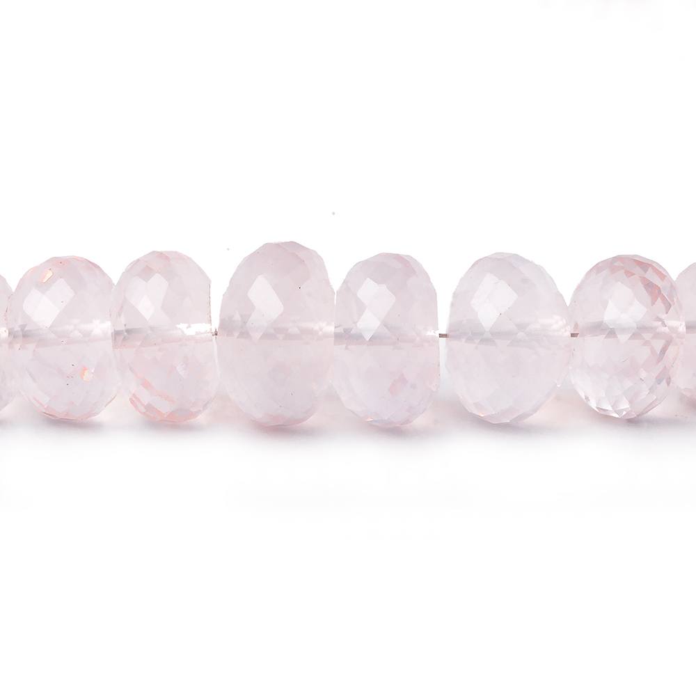 8-11mm Rose Quartz faceted rondelle beads 16 inch 60 pieces AA (ONLINE ORDER ONLY)