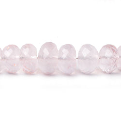 8-11mm Rose Quartz faceted rondelle beads 16 inch 60 pieces AA (ONLINE ORDER ONLY)