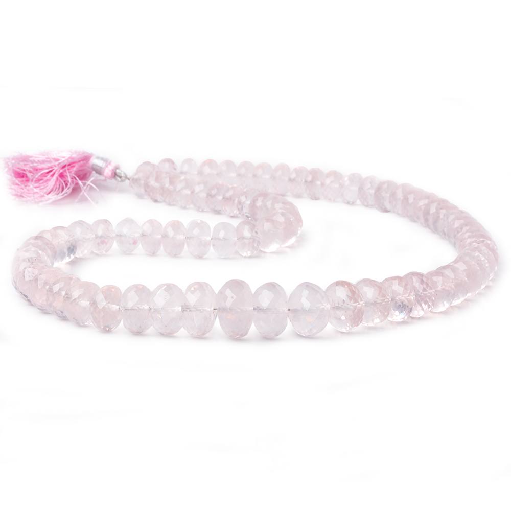 8-11mm Rose Quartz faceted rondelle beads 16 inch 60 pieces AA (ONLINE ORDER ONLY)