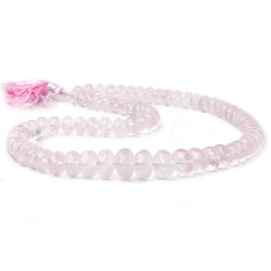 8-11mm Rose Quartz faceted rondelle beads 16 inch 60 pieces AA (ONLINE ORDER ONLY)