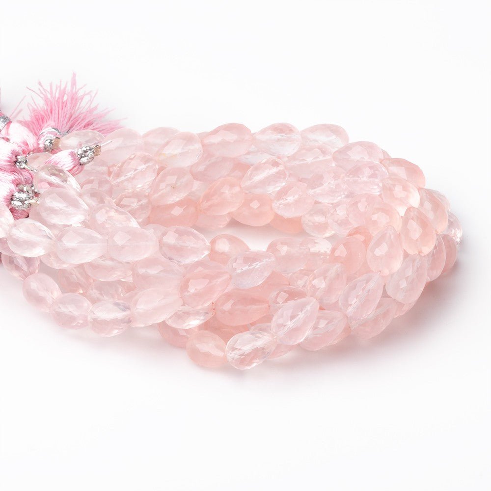 8-11mm Rose Quartz Straight Drill Tear Drop 7.25 inch 19 Beads (ONLINE ORDER ONLY)