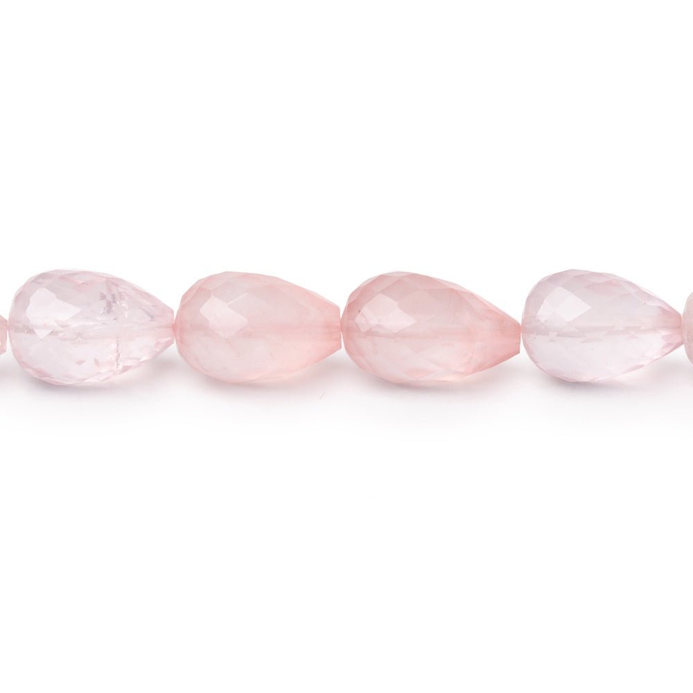 8-11mm Rose Quartz Straight Drill Tear Drop 7.25 inch 19 Beads (ONLINE ORDER ONLY)