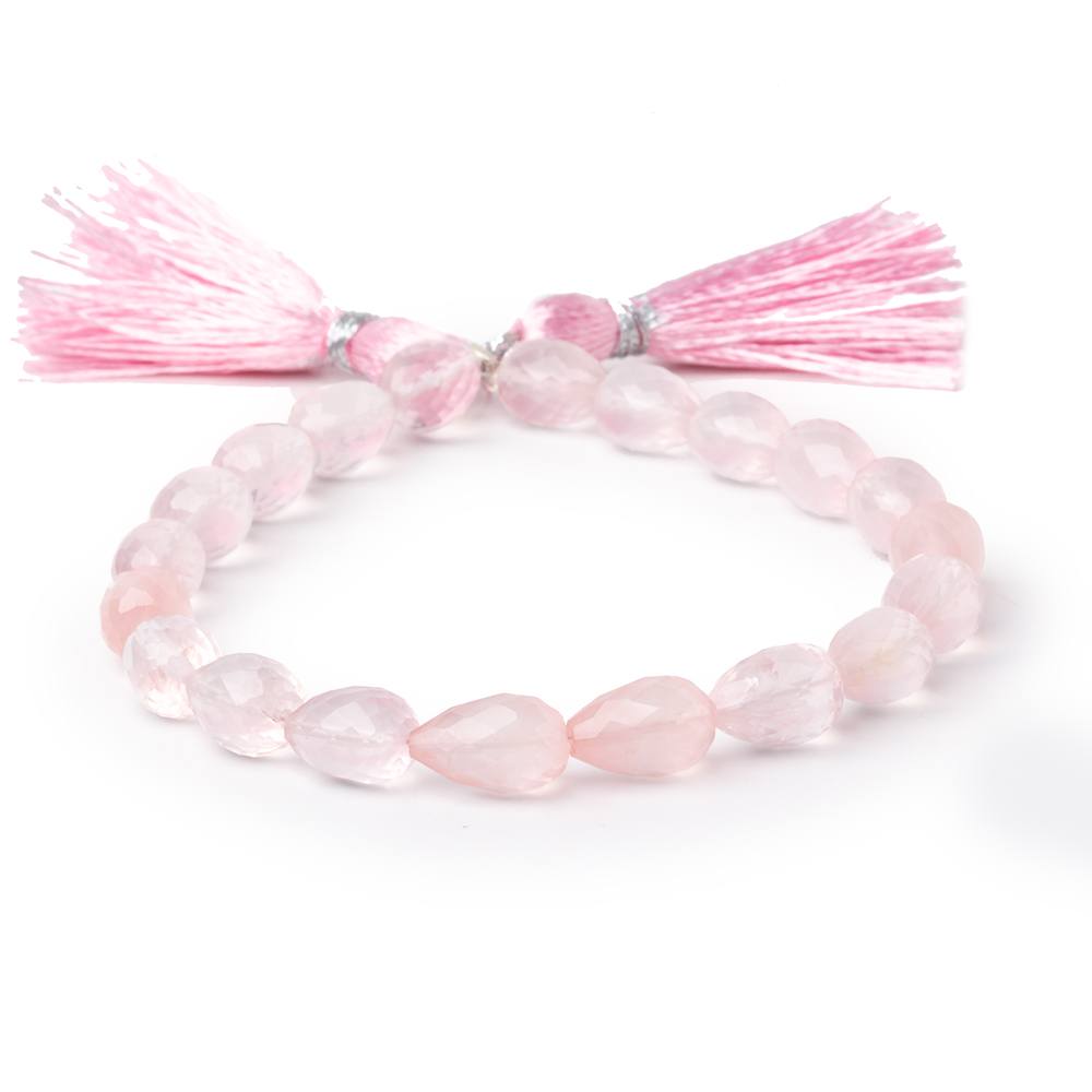 8-11mm Rose Quartz Straight Drill Tear Drop 7.25 inch 19 Beads (ONLINE ORDER ONLY)
