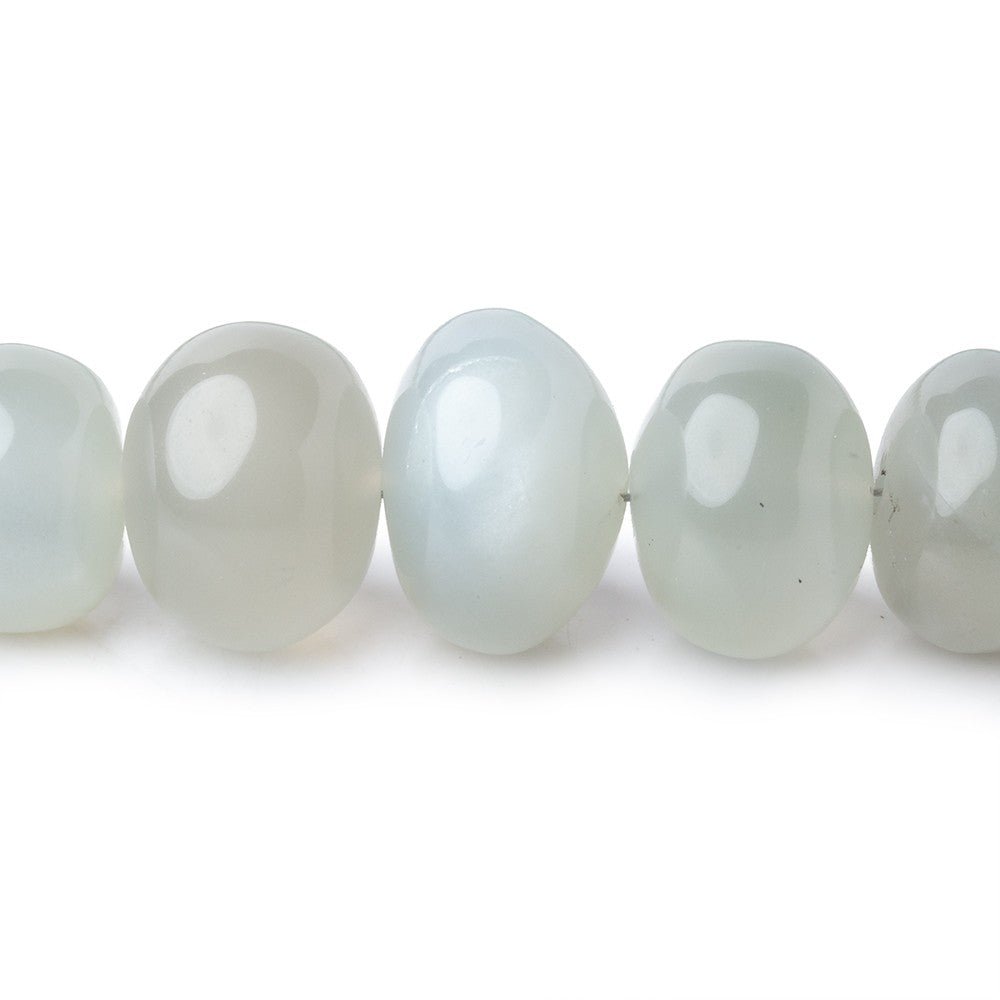 8-11mm Sage Moonstone plain rondelles 16 inch 58 beads A (ONLINE ORDER ONLY)