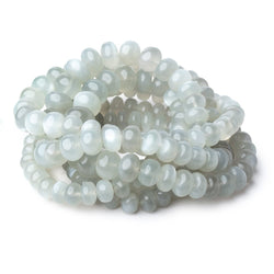 8-11mm Sage Moonstone plain rondelles 16 inch 58 beads A (ONLINE ORDER ONLY)