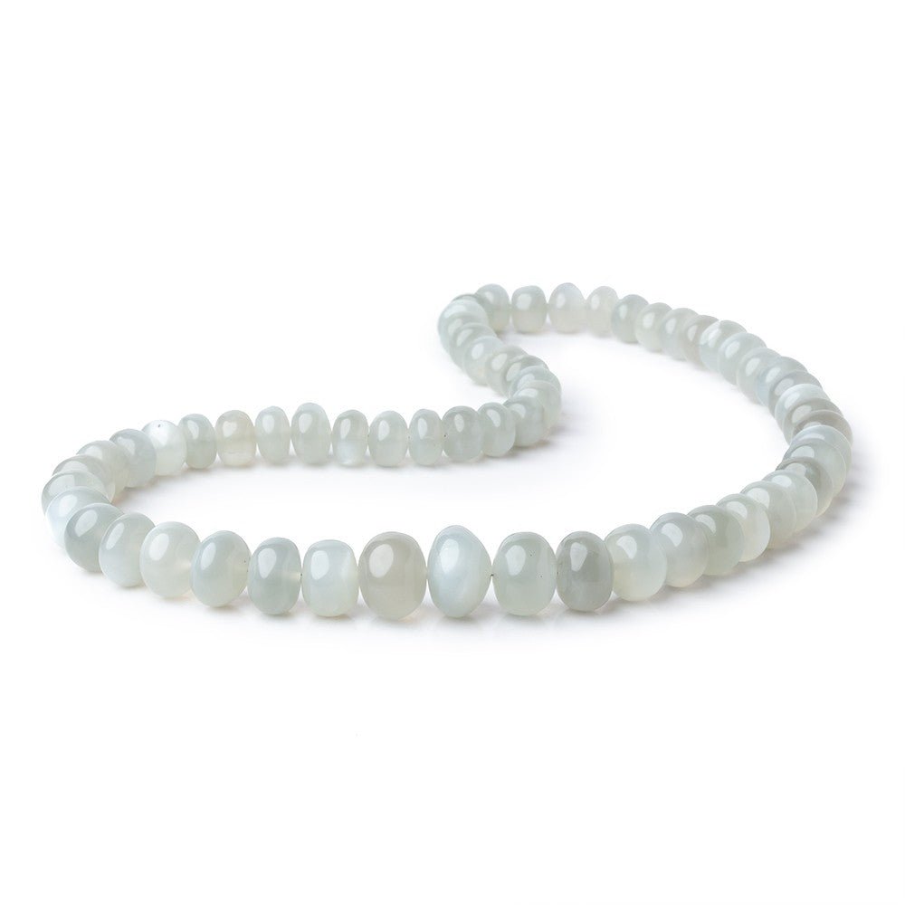 8-11mm Sage Moonstone plain rondelles 16 inch 58 beads A (ONLINE ORDER ONLY)