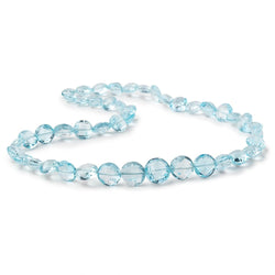 8-11mm Sky Blue Topaz Faceted Coin Beads 16 inch 45 pieces AAA (ONLINE ORDER ONLY)