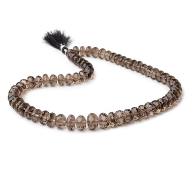 8-11mm Smoky Quartz Faceted Rondelle Beads 16 inch 68 pieces (ONLINE ORDER ONLY)