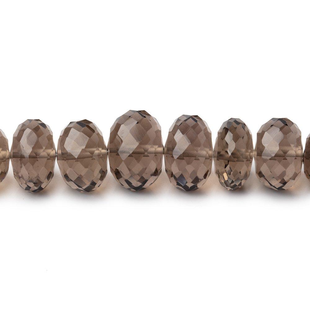 8-11mm Smoky Quartz Faceted Rondelle Beads 16 inch 68 pieces (ONLINE ORDER ONLY)