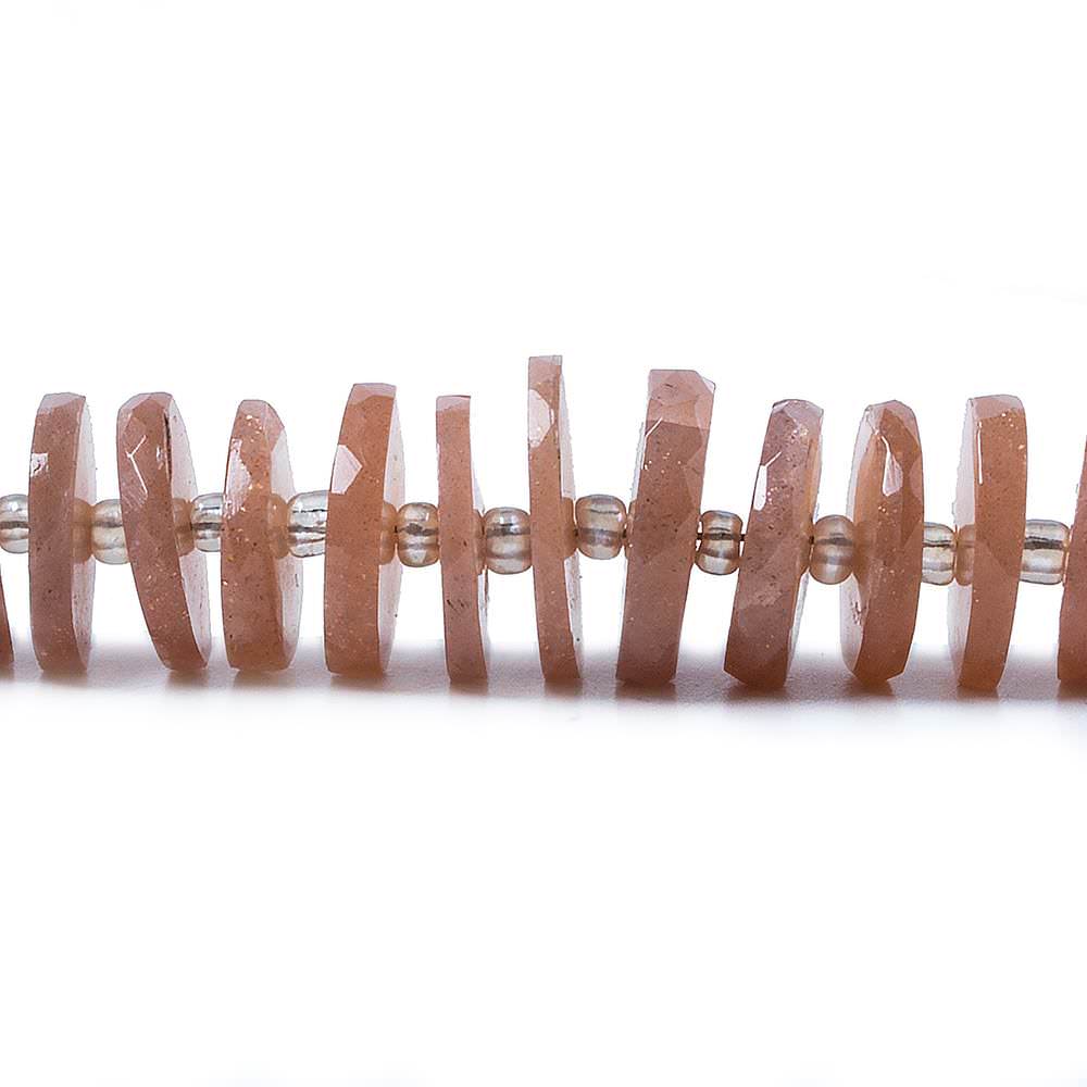 8-11mm Sunstone & Peach Moonstone faceted rondelle beads 16 inch 96 pieces (ONLINE ORDER ONLY)