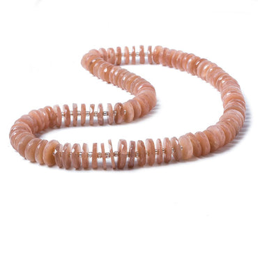 8-11mm Sunstone & Peach Moonstone faceted rondelle beads 16 inch 96 pieces (ONLINE ORDER ONLY)