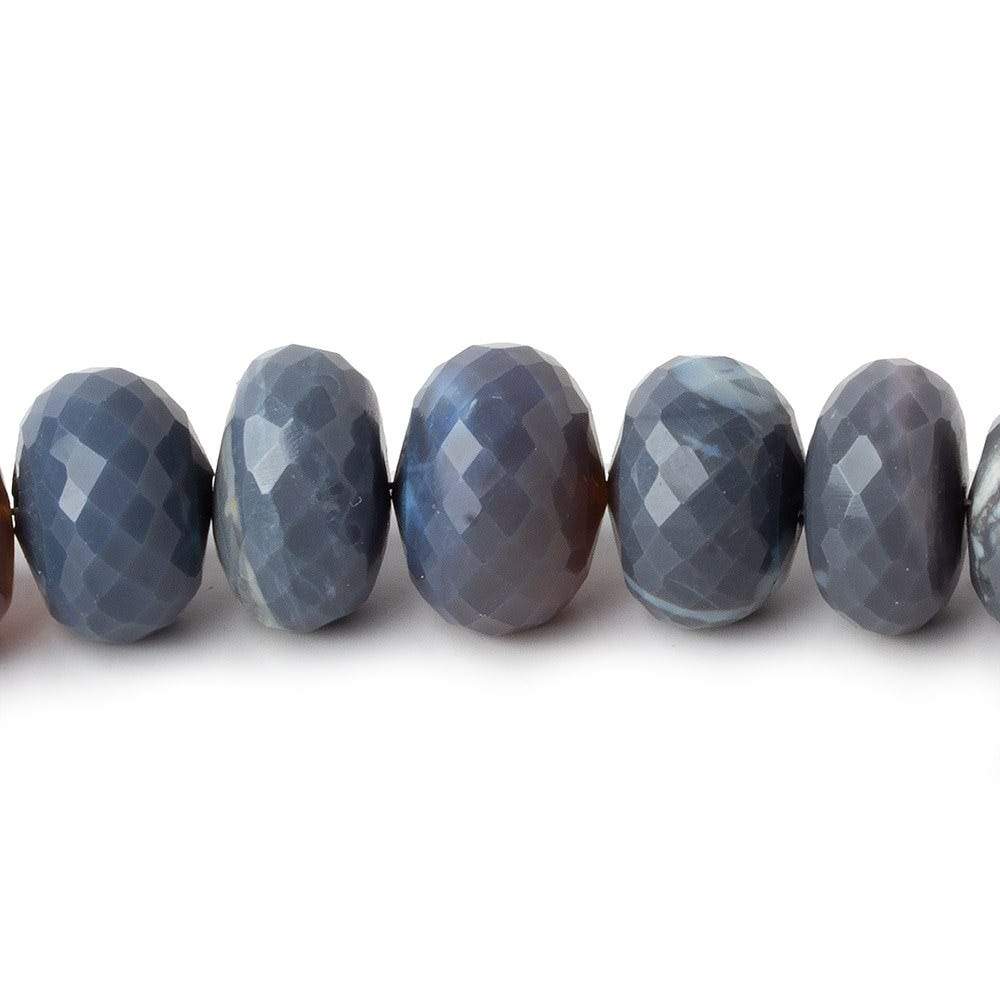 8-12.5mm Blue Grey Australian Opal faceted rondelle beads 18 inch 73 pieces (ONLINE ORDER ONLY)
