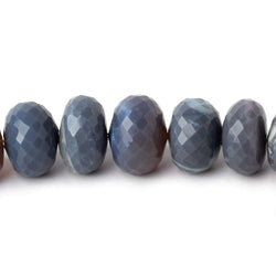 8-12.5mm Blue Grey Australian Opal faceted rondelle beads 18 inch 73 pieces (ONLINE ORDER ONLY)