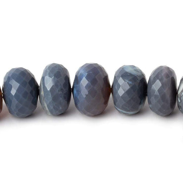 8-12.5mm Blue Grey Australian Opal faceted rondelle beads 18 inch 73 pieces (ONLINE ORDER ONLY)