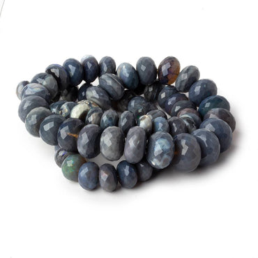 8-12.5mm Blue Grey Australian Opal faceted rondelle beads 18 inch 73 pieces (ONLINE ORDER ONLY)