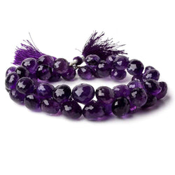 8-10mm Amethyst faceted candy kiss beads 8 inch 50beads (ONLINE ORDER ONLY)