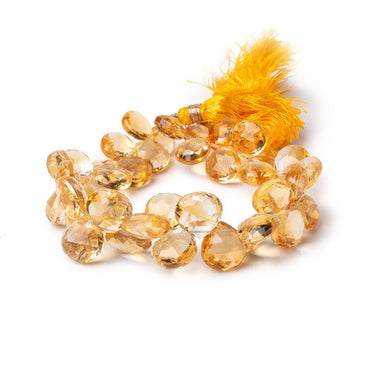 8-12mm Citrine Faceted Heart Beads 7.5 inch 38 pieces (ONLINE ORDER ONLY)