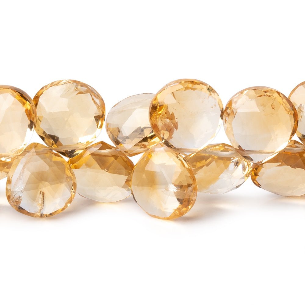 8-12mm Citrine Faceted Heart Beads 7.5 inch 38 pieces (ONLINE ORDER ONLY)