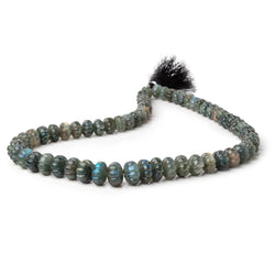 8-12mm Labradorite Hand Carved Melon Rondelles 17 inch 63 Beads AA (ONLINE ORDER ONLY)