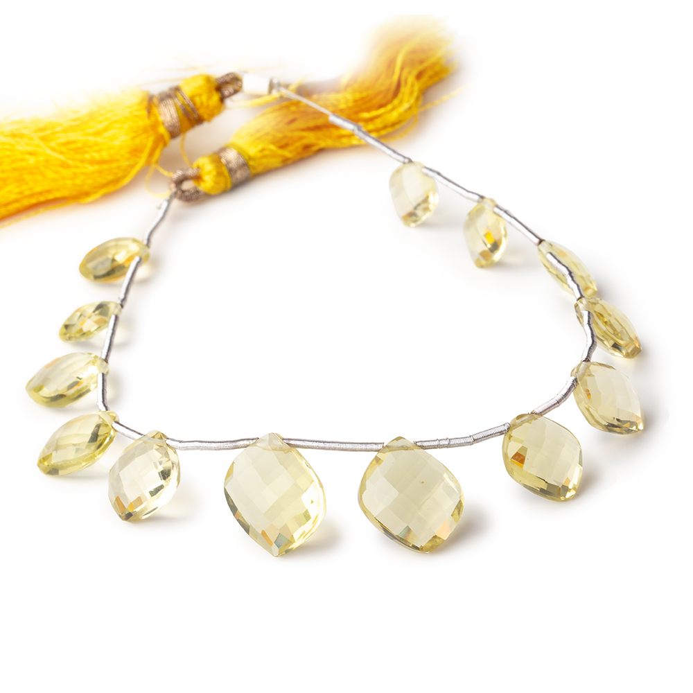 8-12mm Lemon Quartz Faceted Fancy Shape Beads 6.5 inch 12 pieces (ONLINE ORDER ONLY)