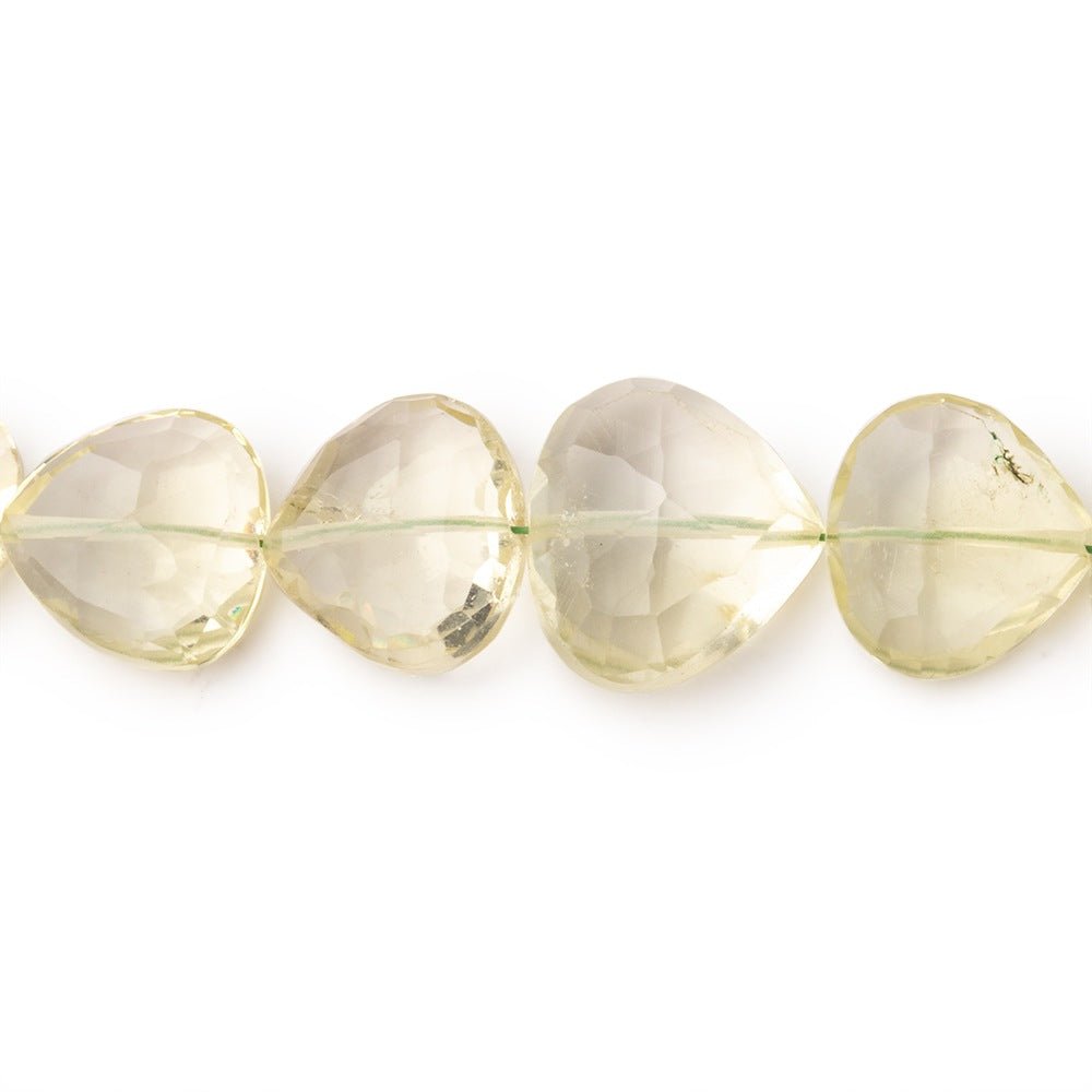 9-13mm Lemon Quartz Faceted Heart Beads 16 inch 42 pieces (ONLINE ORDER ONLY)