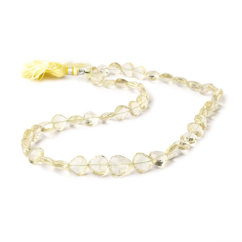 9-13mm Lemon Quartz Faceted Heart Beads 16 inch 42 pieces (ONLINE ORDER ONLY)