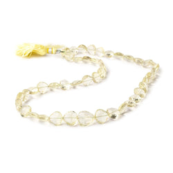 9-13mm Lemon Quartz Faceted Heart Beads 16 inch 42 pieces (ONLINE ORDER ONLY)