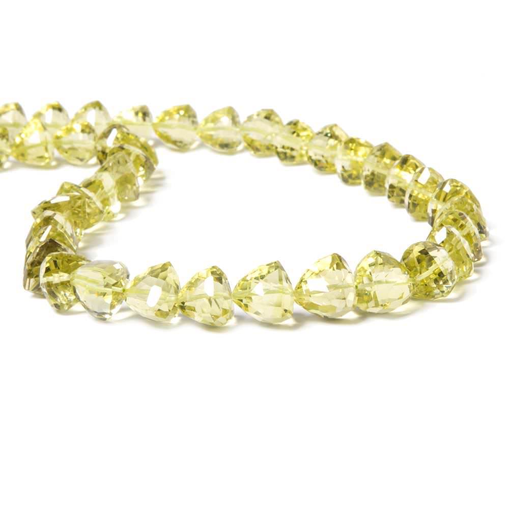 6-12mm Lemon Quartz Straight Drill Trillion Beads AAA 16 inch 52 pieces (ONLINE ORDER ONLY)