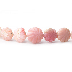 8-12mm Pink Peruvian Opal Carved Coin Beads 16 inch 48 pieces (ONLINE ORDER ONLY)