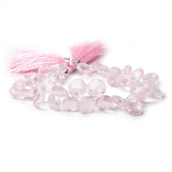8-12mm Rose Quartz Top Drilled Faceted Coins 8 inch 42 Beads (ONLINE ORDER ONLY)
