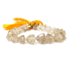 8-12mm Rutilated Quartz Straight Drilled Faceted Trillions 8.25 inch 23pcs (ONLINE ORDER ONLY)