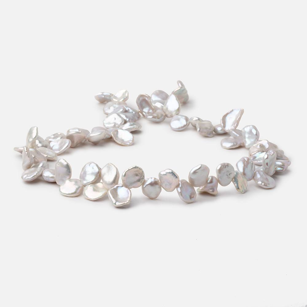 8-12mm Silver Top Drill Keshi Freshwater Pearls 16 inch 56 Beads (ONLINE ORDER ONLY)