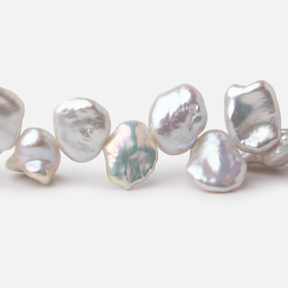 8-12mm Silver Top Drill Keshi Freshwater Pearls 16 inch 56 Beads (ONLINE ORDER ONLY)