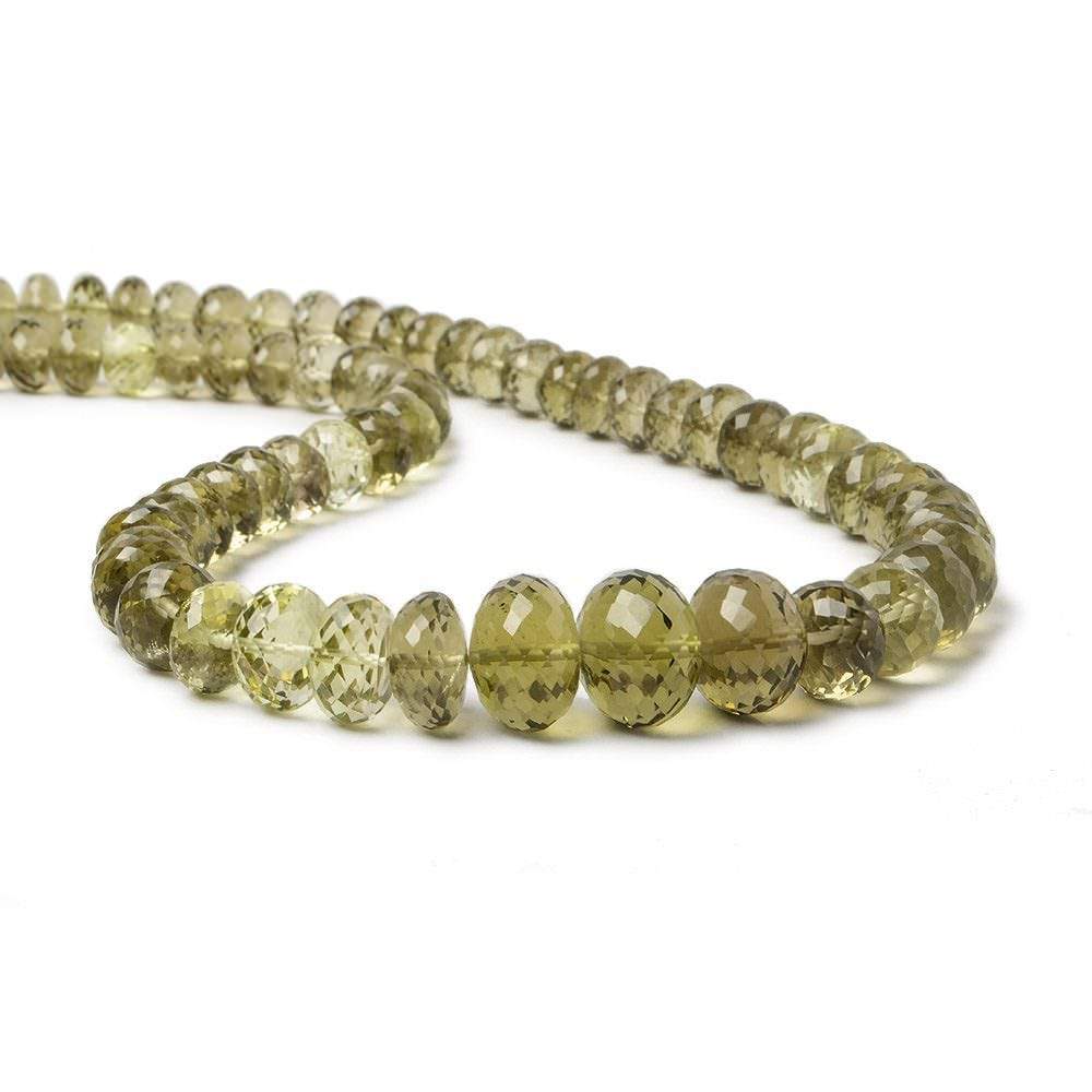 8-13.5mm BiColor Quartz Faceted Rondelle 16 inch 67 pieces (ONLINE ORDER ONLY)