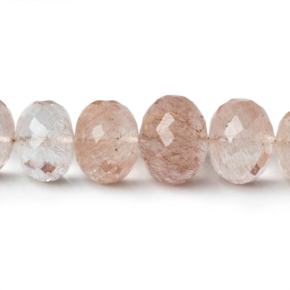 8-13.5mm Copper Rutilated Quartz faceted rondelles 16 inch 51 beads AA (ONLINE ORDER ONLY)