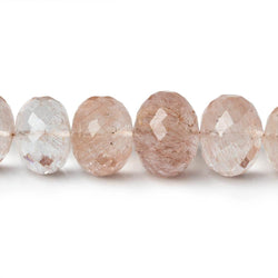 8-13.5mm Copper Rutilated Quartz faceted rondelles 16 inch 51 beads AA (ONLINE ORDER ONLY)