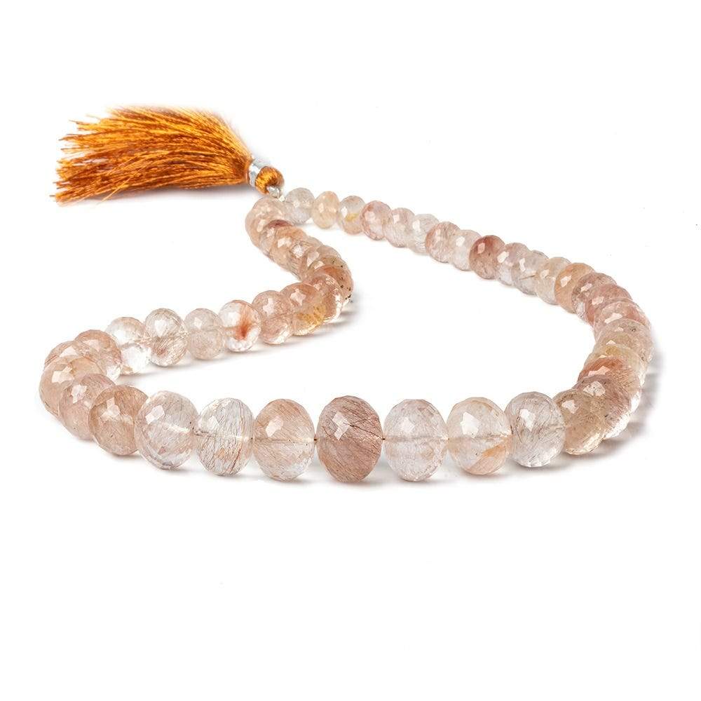 8-13.5mm Copper Rutilated Quartz faceted rondelles 16 inch 51 beads AA (ONLINE ORDER ONLY)