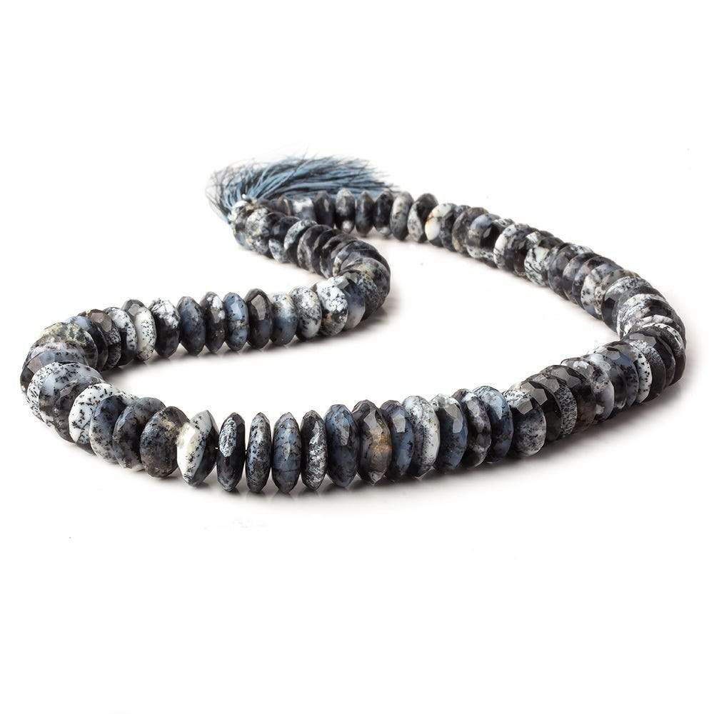 8-13mm Dendritic Opal German Faceted Rondelles 16 inch 92 beads (ONLINE ORDER ONLY)