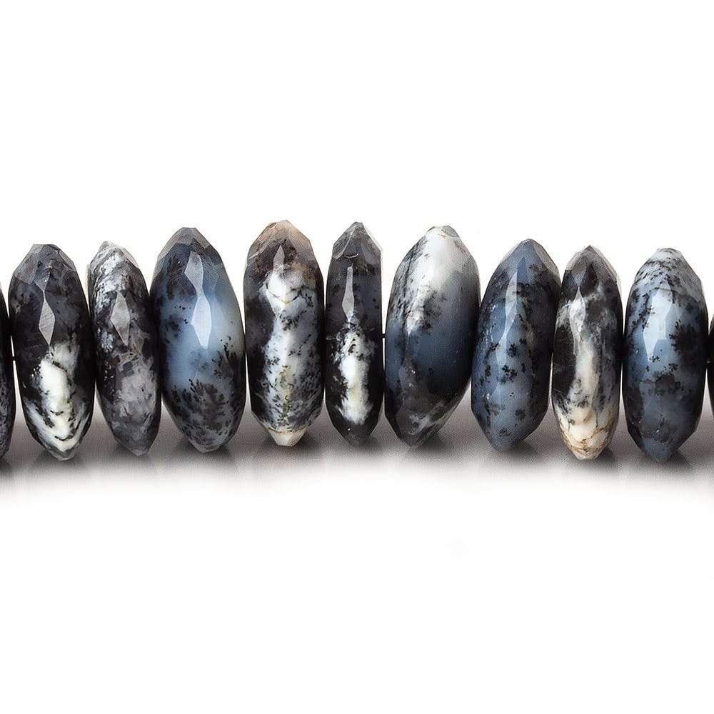 8-13mm Dendritic Opal German Faceted Rondelles 16 inch 92 beads (ONLINE ORDER ONLY)