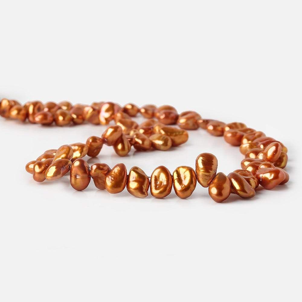 8-13mm Pumpkin Orange Keshi Top Drilled Freshwater Pearls 15.5 inch 75 Beads (ONLINE ORDER ONLY)