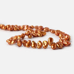 8-13mm Pumpkin Orange Keshi Top Drilled Freshwater Pearls 15.5 inch 75 Beads (ONLINE ORDER ONLY)