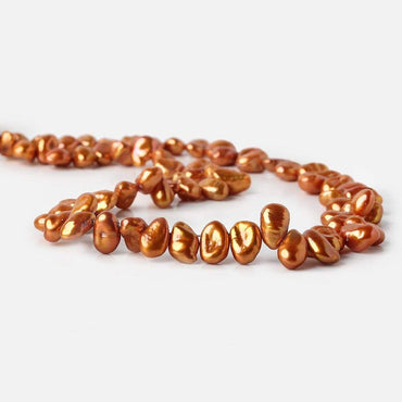 8-13mm Pumpkin Orange Keshi Top Drilled Freshwater Pearls 15.5 inch 75 Beads (ONLINE ORDER ONLY)