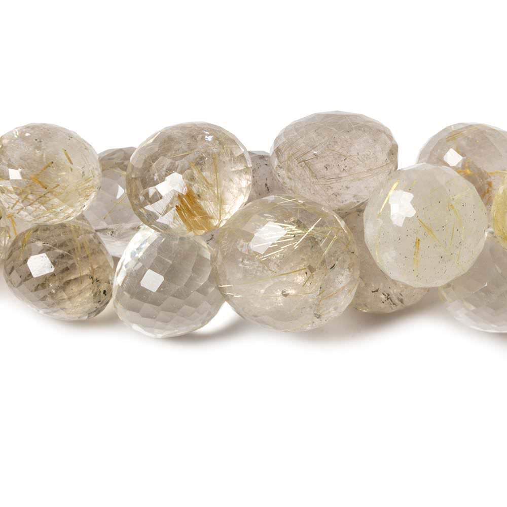 8-13mm Rutilated Quartz Beads Candy Kiss Briolette 7 inch 36 pieces (ONLINE ORDER ONLY)