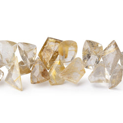 8-13mm Rutilated Quartz Pavilion Faceted Fancy beads 8 inch 56 pieces AA (ONLINE ORDER ONLY)