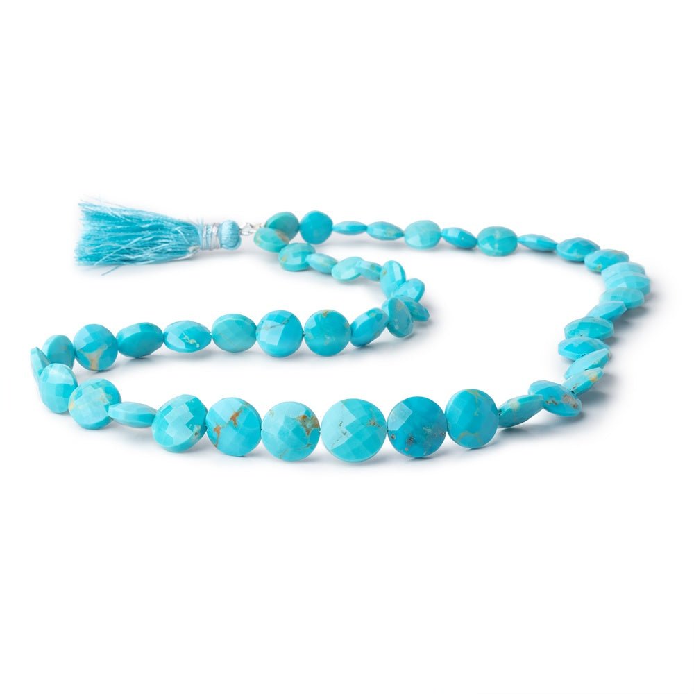8-13mm Sleeping Beauty Turquoise Faceted Coin 17 inch 41 Beads AA (ONLINE ORDER ONLY)