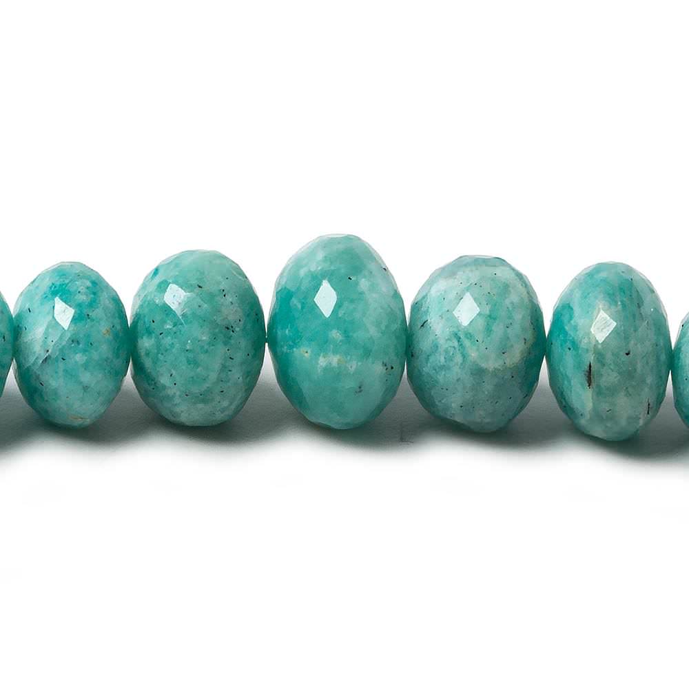 8-14mm Amazonite faceted rondelle beads 14 inch 42 pieces (ONLINE ORDER ONLY)