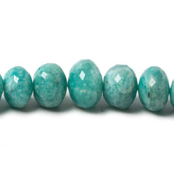 8-14mm Amazonite faceted rondelle beads 14 inch 42 pieces (ONLINE ORDER ONLY)