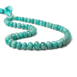 8-14mm Amazonite faceted rondelle beads 14 inch 42 pieces (ONLINE ORDER ONLY)